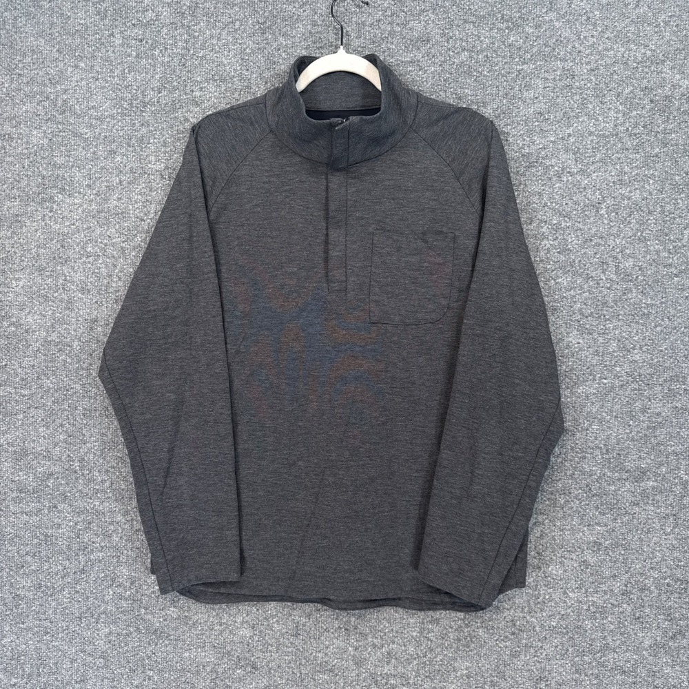Ministry of Supply Sweatshirt Mens Large Gray 1/4 Zip Pullover Technical Active